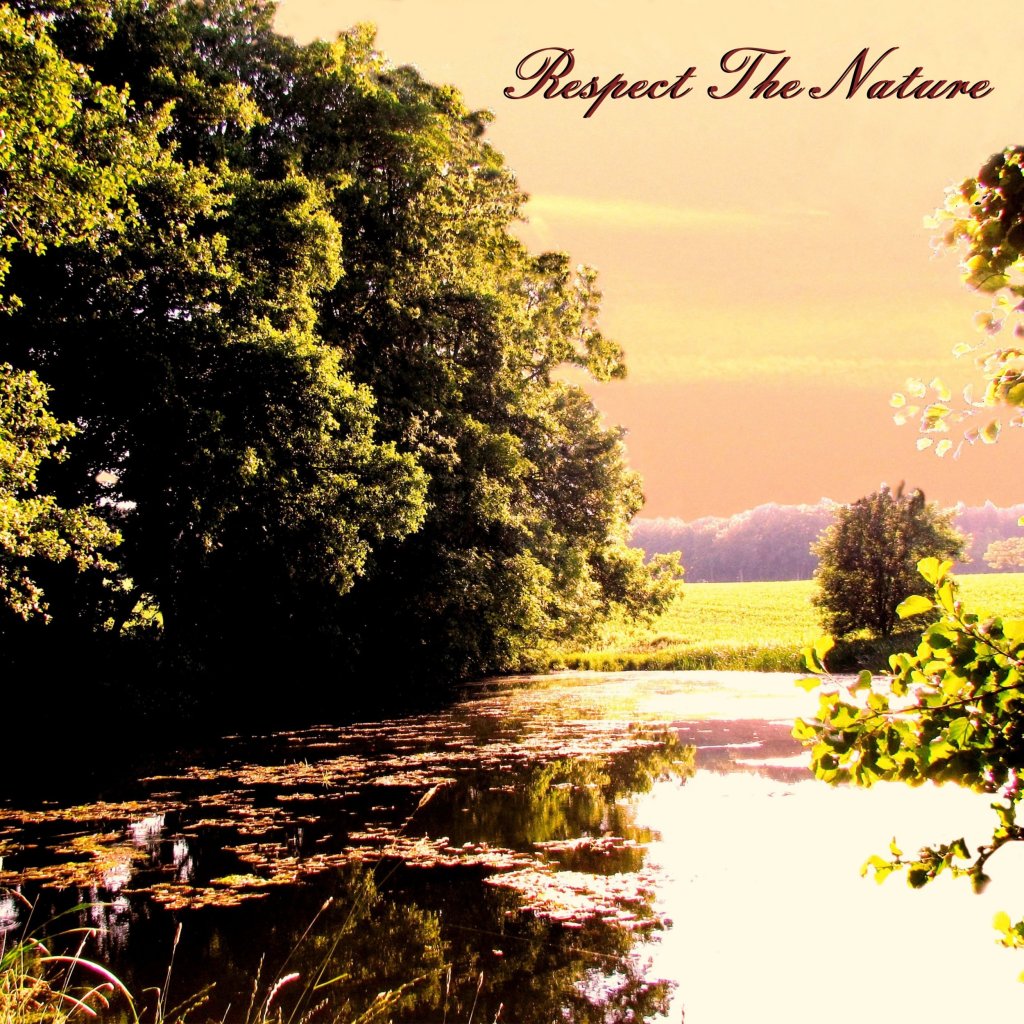 Musikalbum-Coverbild, Natur mit See, Bäumen und Himmel, oben rechts der Text Respect the Nature